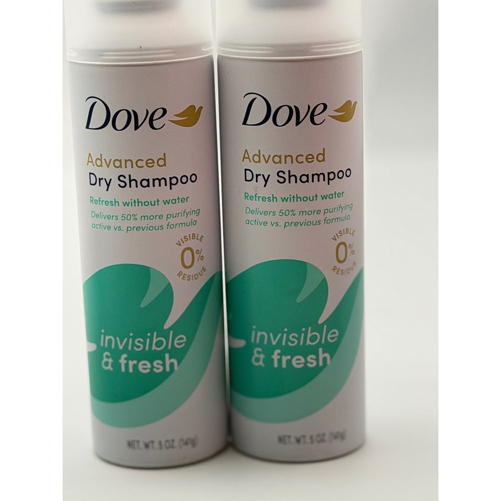 Dove Advanced Dry Shampoo Invisible & Fresh 5 oz 2 Pack Refresh Without Water